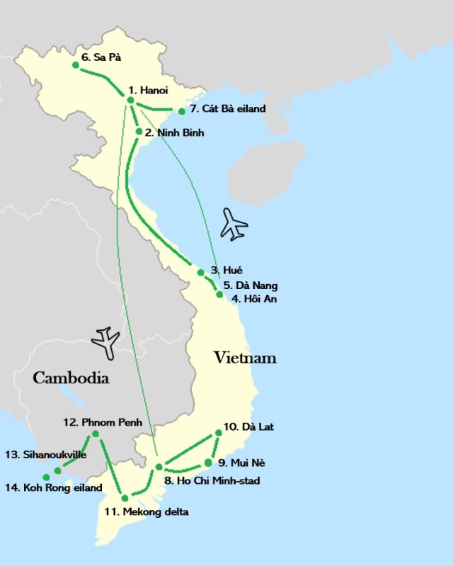 Reisroute Vietnam